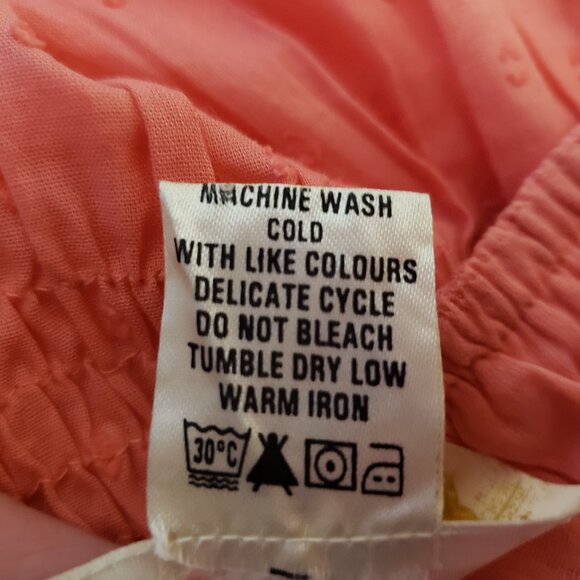 Paisley & Ivy S Women's Mini Sun Dress Coral Cotton Pockets Smocked Cottage - Picture 7 of 7